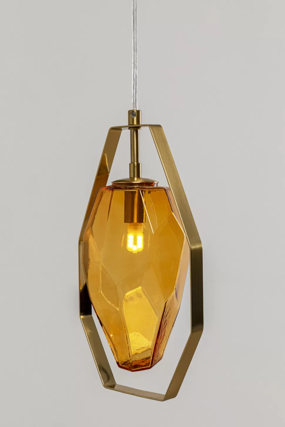 Lampy Wiszące-KARE Design Lampa Wisząca Złota Klosz Szklany G9 17x120 Cm