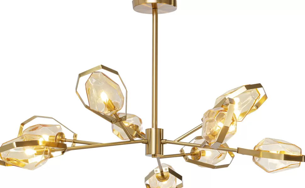 Lampy Wiszące-KARE Design Lampa Wisząca Złota Klosze Szklane 9xG9 Ø106 Cm