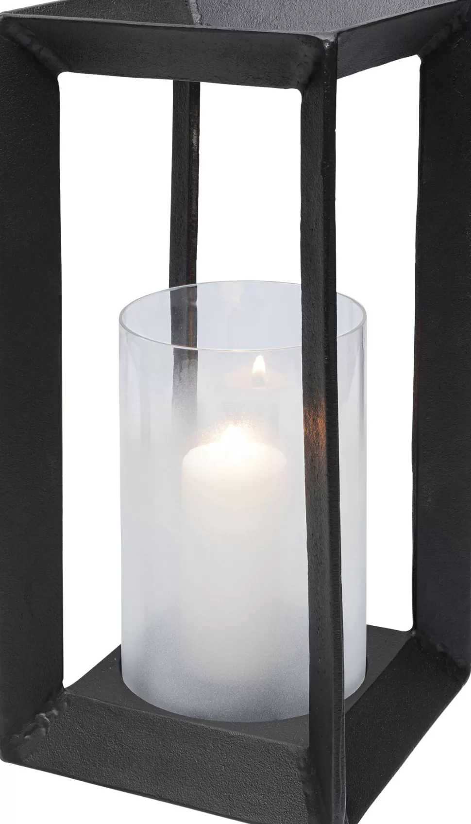 Lampiony I Latarenki-KARE Design Latarenka Mabel 22x46 Cm Aluminium Czarna