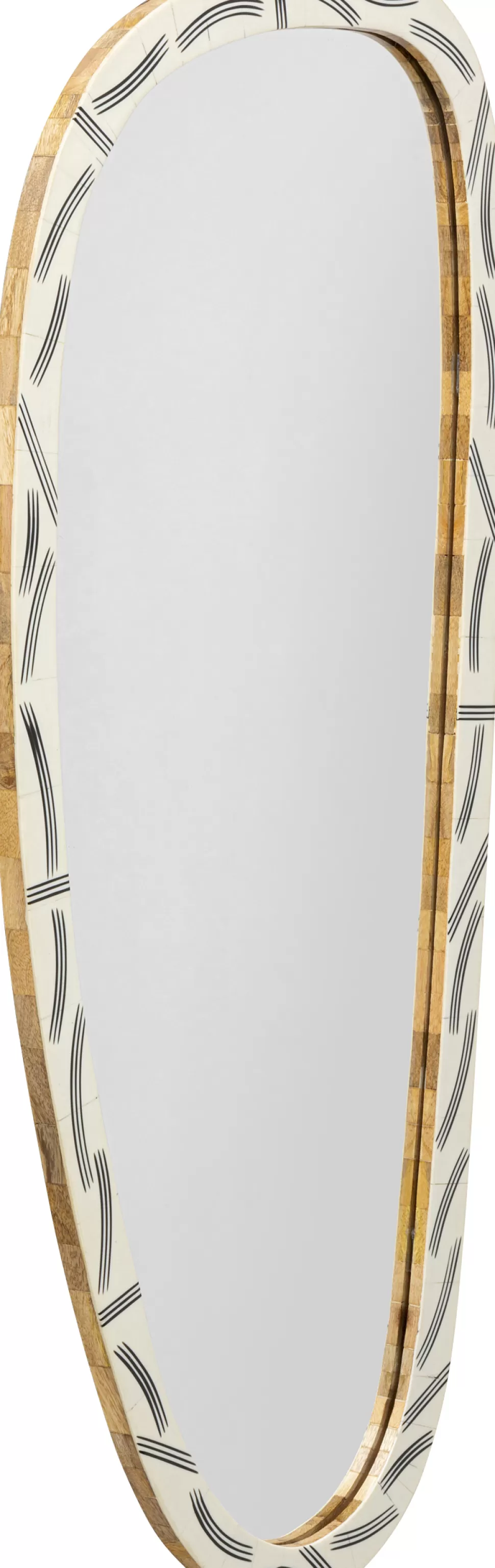 Lustra-KARE Design Lustro ścienne Rama Biała Z żywicy Epoksydowej 43x93 Cm