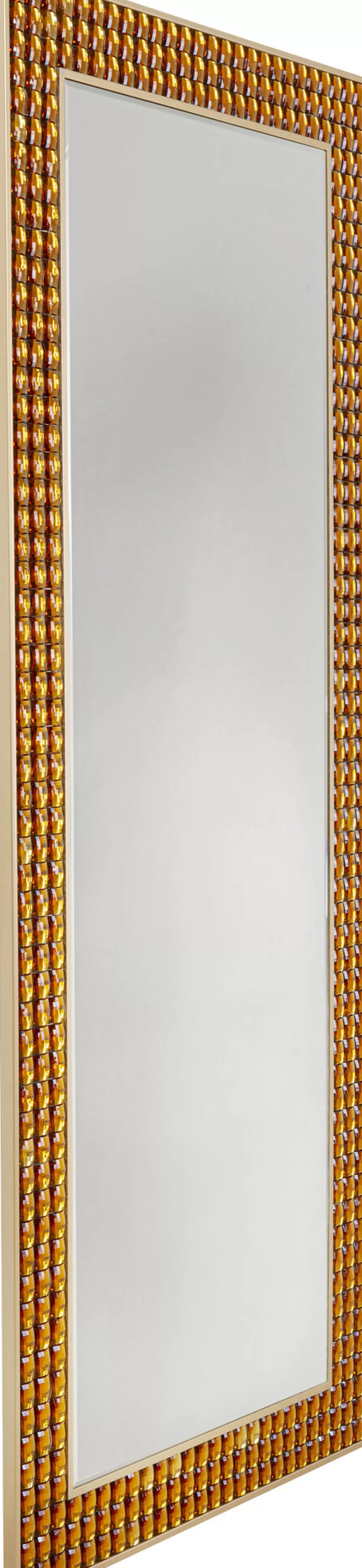 Lustra-KARE Design Lustro Glamour Do Salonu Złote Stal I Szkło 80x180 Cm