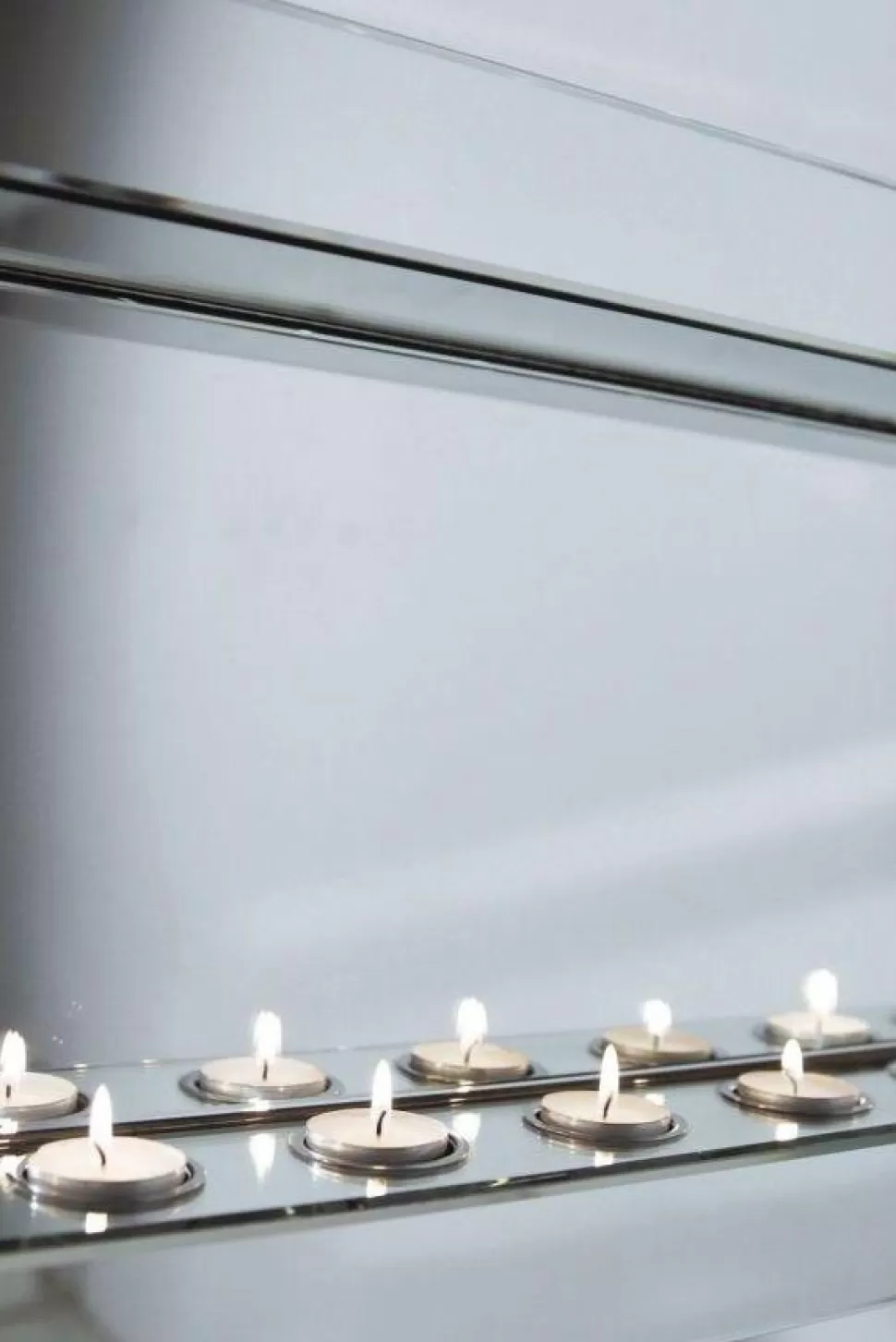 Lustra-KARE Design Lustro Wiszące Big Beauty Candle Light 91x35 Cm Srebrne