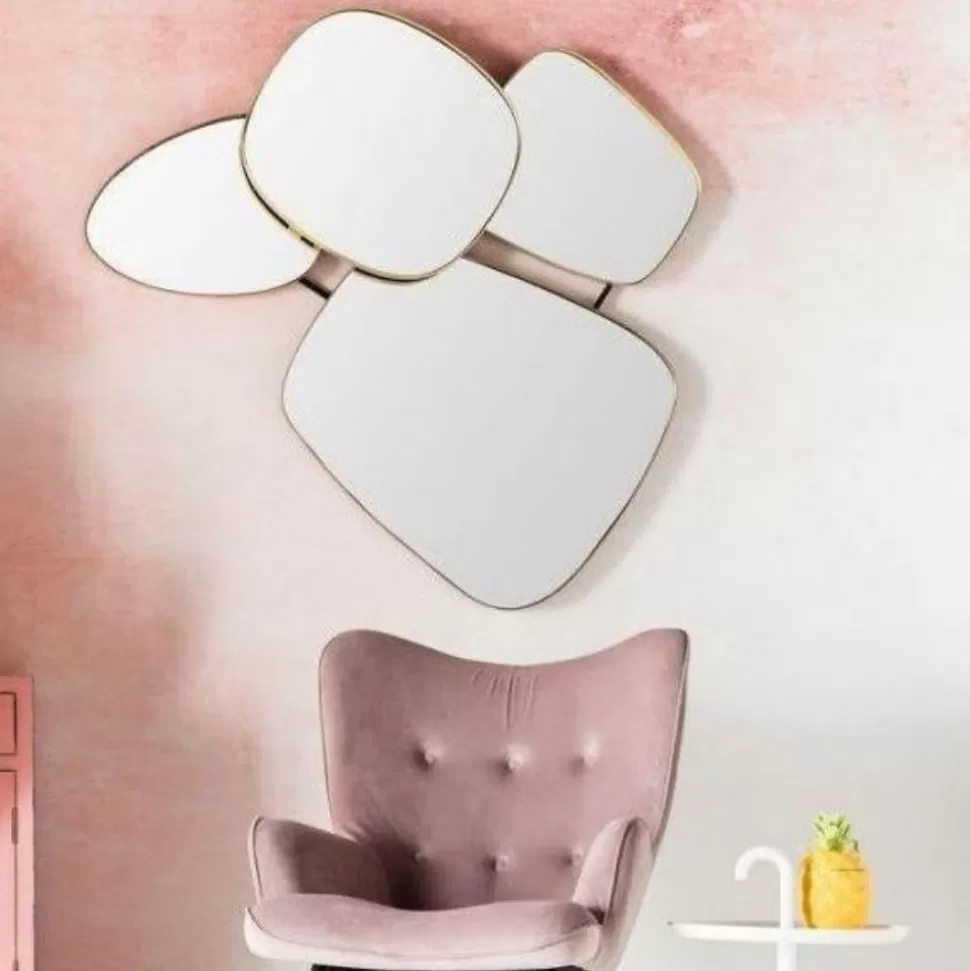 Lustra-KARE Design Lustro Wiszące Shapes 130x105 Cm Złote