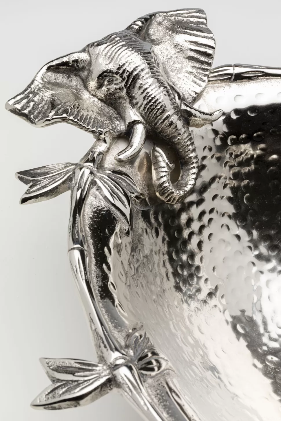 Zastawa Stołowa | Misy-KARE Design Misa Dekoracyjna Srebrna Z Aluminium Motyw Słoni 47x35 Cm