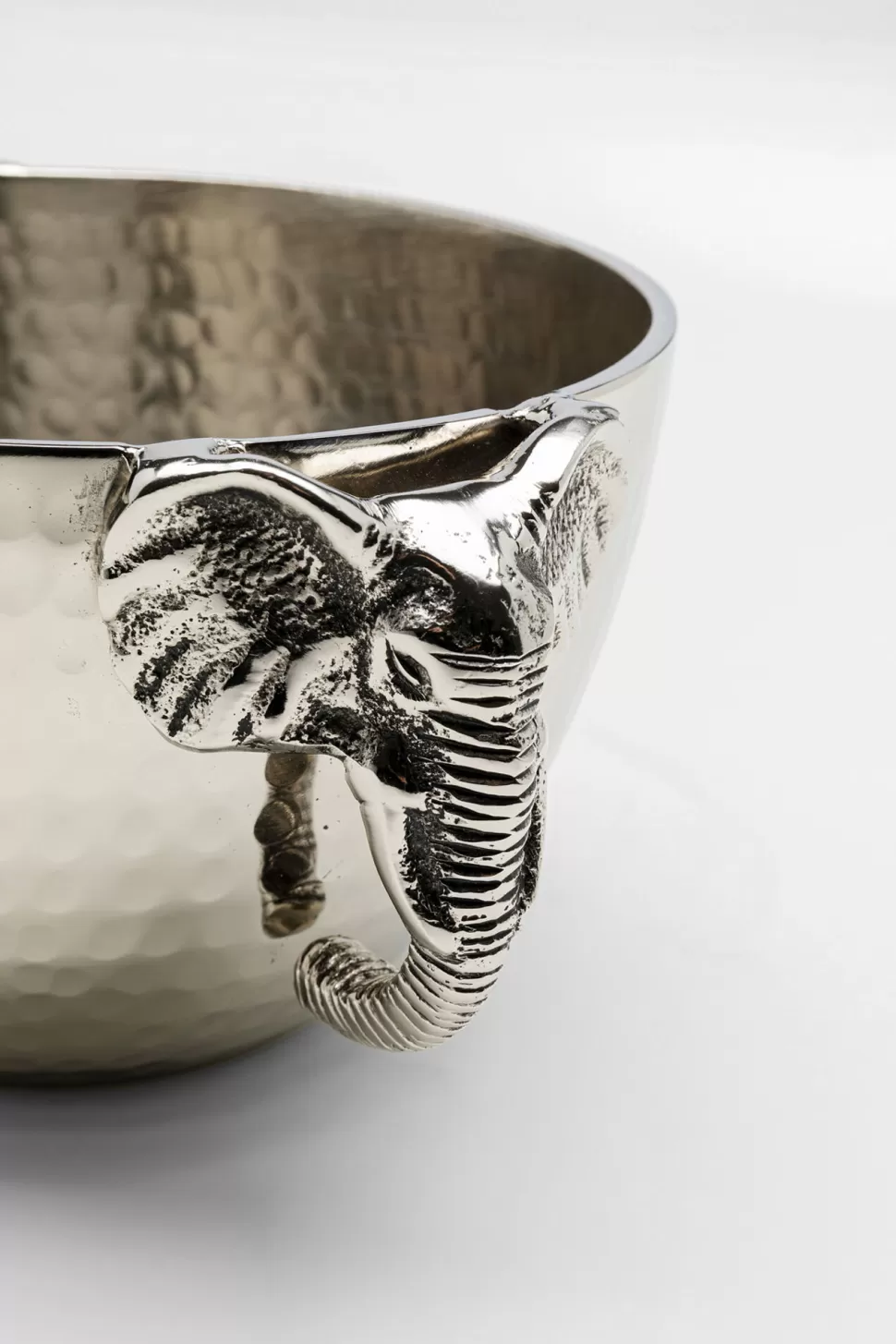 Zastawa Stołowa | Misy-KARE Design Misa Dekoracyjna Srebrna Z Aluminium Uchwyty Z Motywem Słonia 23x18 Cm