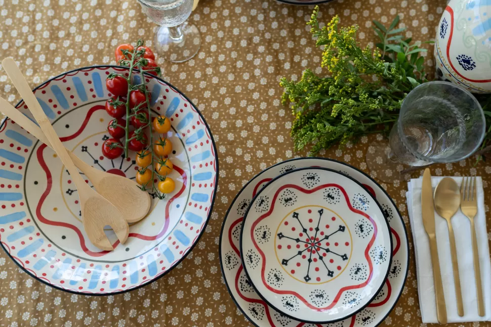 Zastawa Stołowa | Misy-KARE Design Misa Dekoracyjna Z Ceramiki Boho Kolorowe Wzory Ø27 Cm