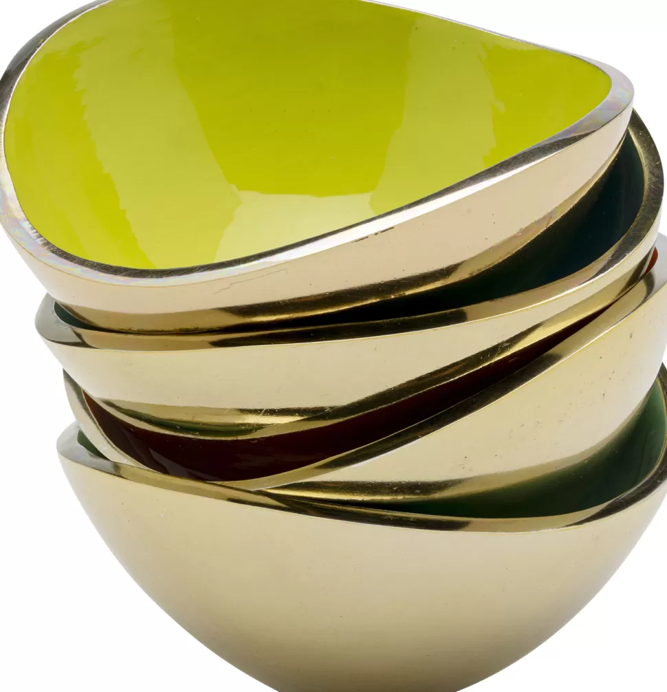 Zastawa Stołowa | Naczynia Do Przekąsek-KARE Design Miseczki Do Przekąsek Kolorowe Gładkie Z Aluminium Ręczne Wykonanie 4-set 250 Ml