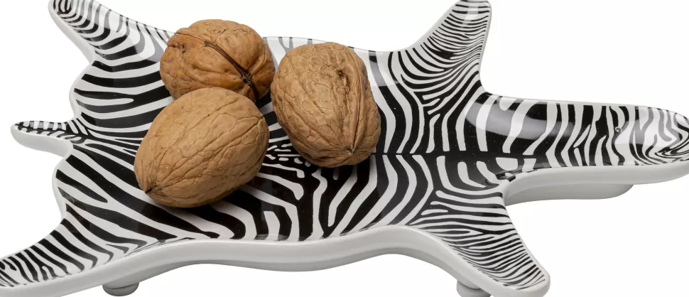 Zastawa Stołowa | Naczynia Do Przekąsek-KARE Design Naczynie Dekoracyjne - Na Przekąski Zebra Czarno-białe 21x15 Cm