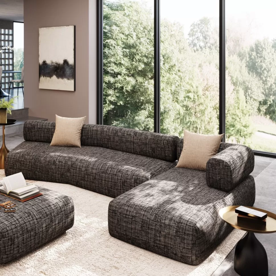 Narożniki-KARE Design Narożnik 2-elementowy Nowoczesny Czarno-biały 334x180 Cm