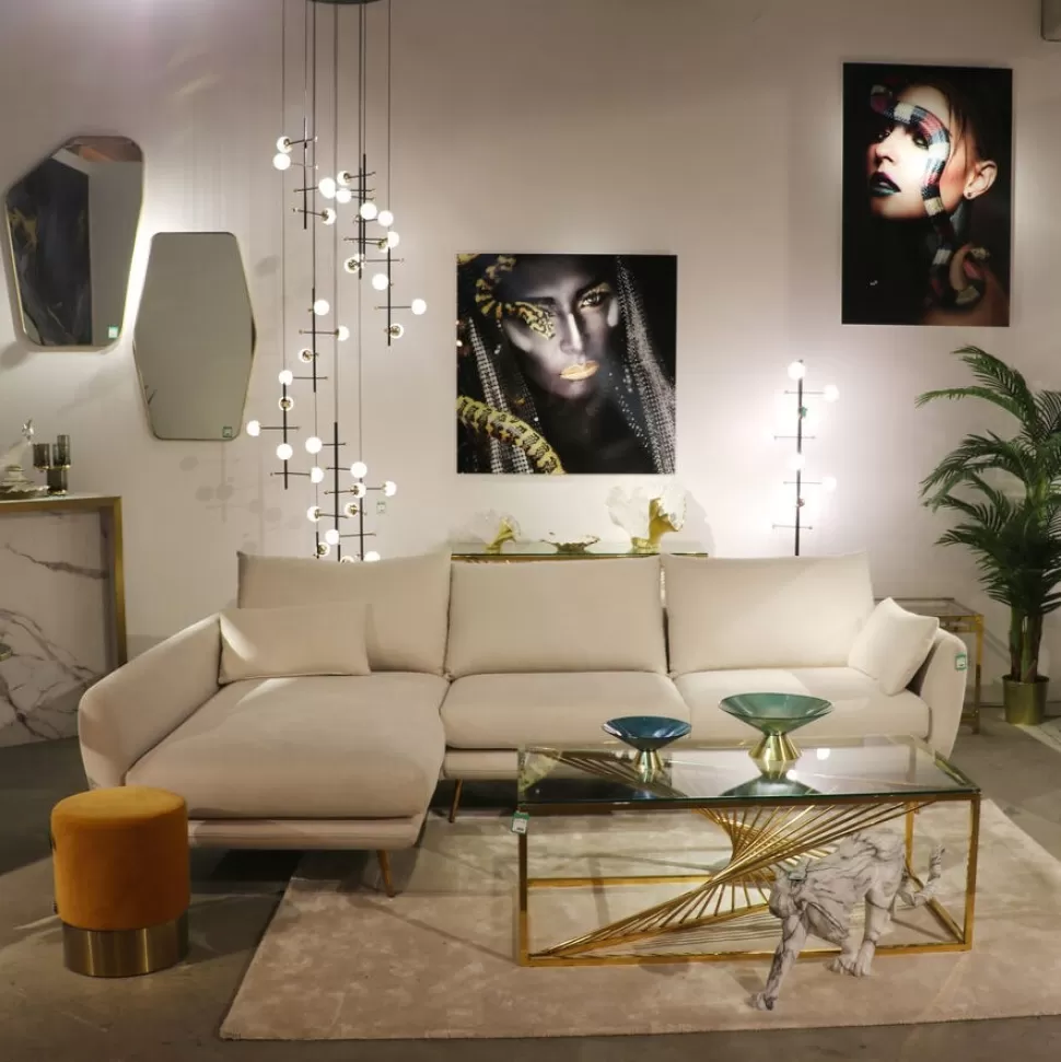 Narożniki-KARE Design Narożnik Amalfi 275x159 Cm Kremowy Lewy