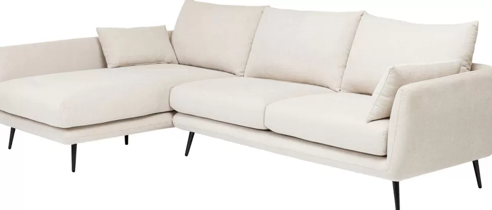 Narożniki-KARE Design Narożnik Amalfi 275x159 Cm Kremowy Lewy