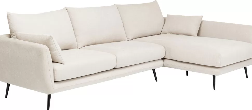 Narożniki-KARE Design Narożnik Amalfi 275x159 Cm Kremowy Prawy