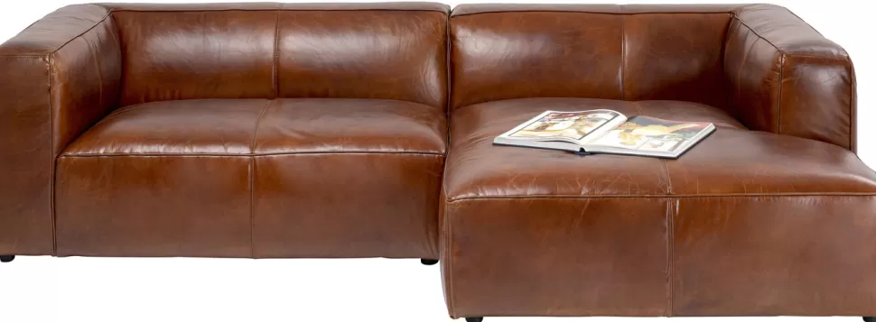 Narożniki-KARE Design Narożnik Cubetto 270x170 Cm Brązowy Skóra Naturalna - Prawy