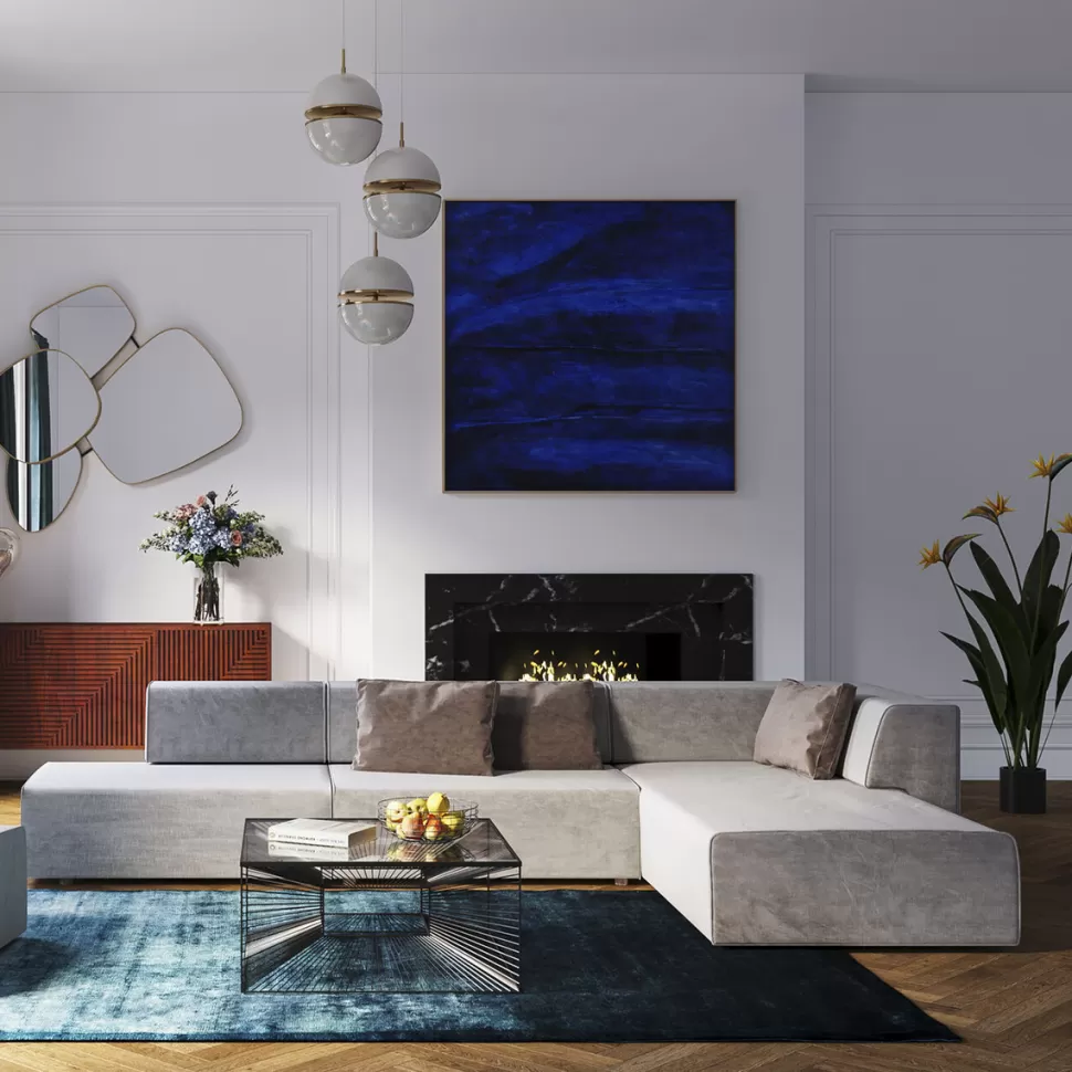 Narożniki-KARE Design Narożnik Duży Modułowy Szary 357x182 Cm Prawy
