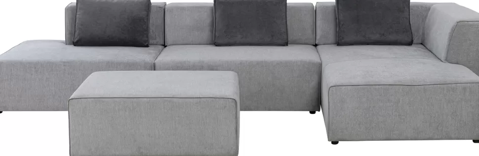 Narożniki-KARE Design Narożnik Duży Modułowy Szary 357x182 Cm Prawy