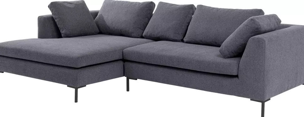Narożniki-KARE Design Narożnik Gianni 290x167 Cm Szary Lewy - Nogi Czarne