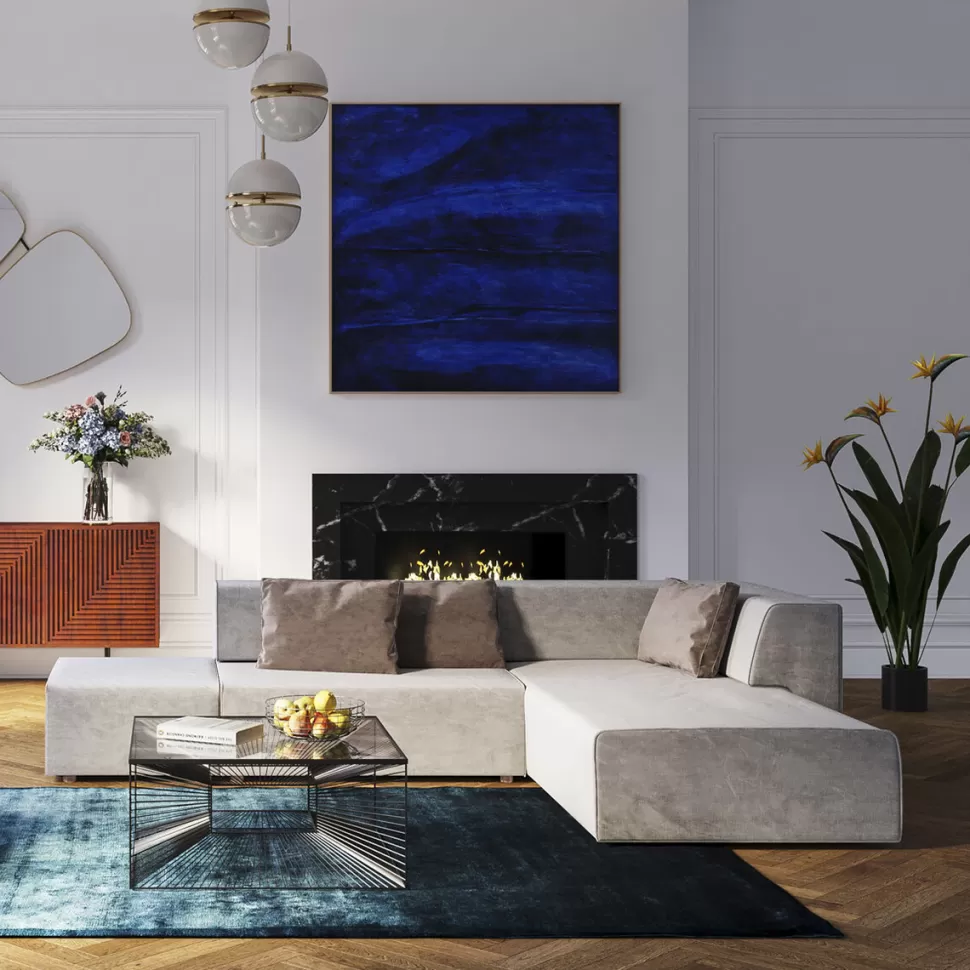 Narożniki-KARE Design Narożnik Modułowy Tapicerowany 306x182 Cm Szary