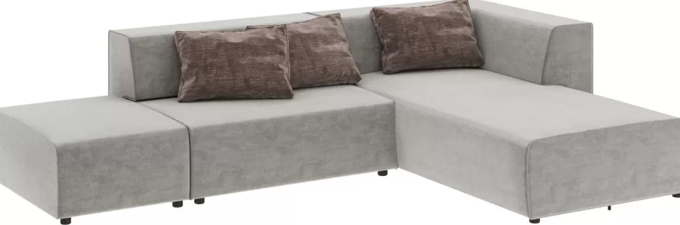 Narożniki-KARE Design Narożnik Modułowy Tapicerowany 306x182 Cm Szary