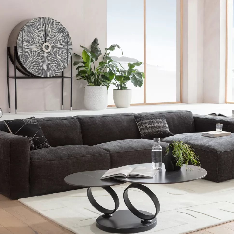 Narożniki-KARE Design Narożnik Modułowy Tapicerowany Szary Prawy 335x170 Cm