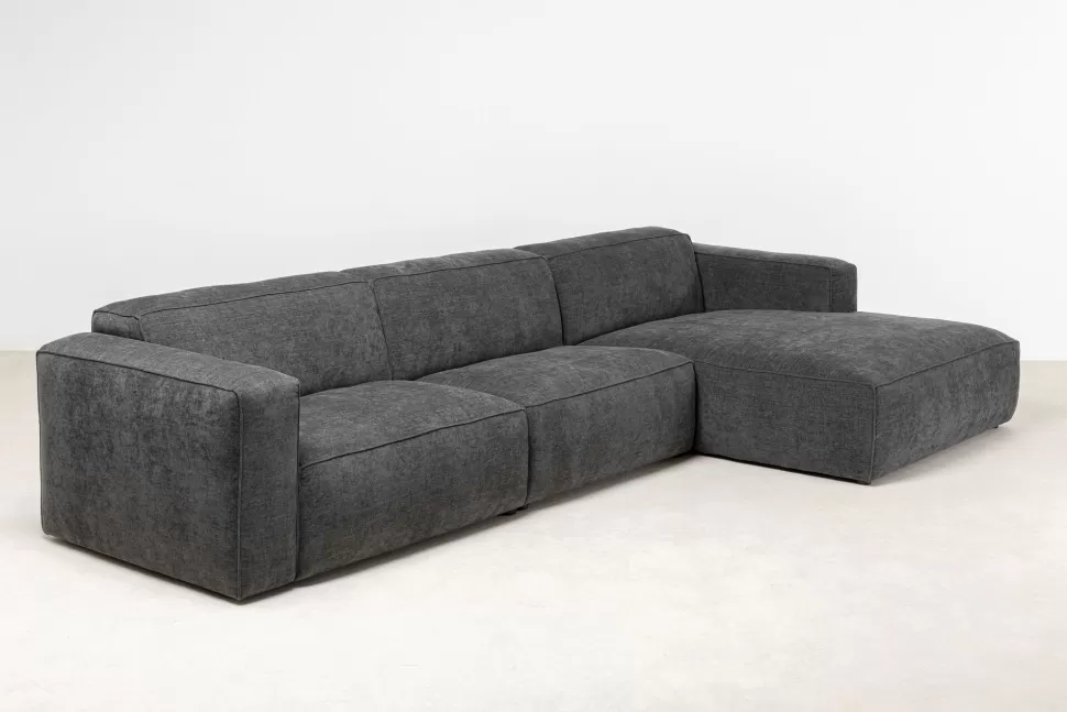 Narożniki-KARE Design Narożnik Modułowy Tapicerowany Szary Prawy 335x170 Cm