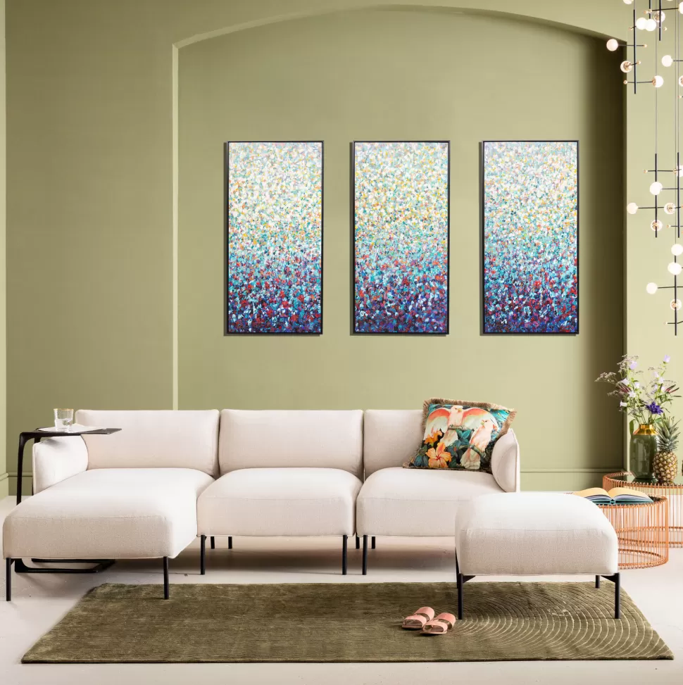 Obrazy-KARE Design Obraz 3-elementowy Kolorowy Do Salonu Ręcznie Malowane Detale 240x160 Cm