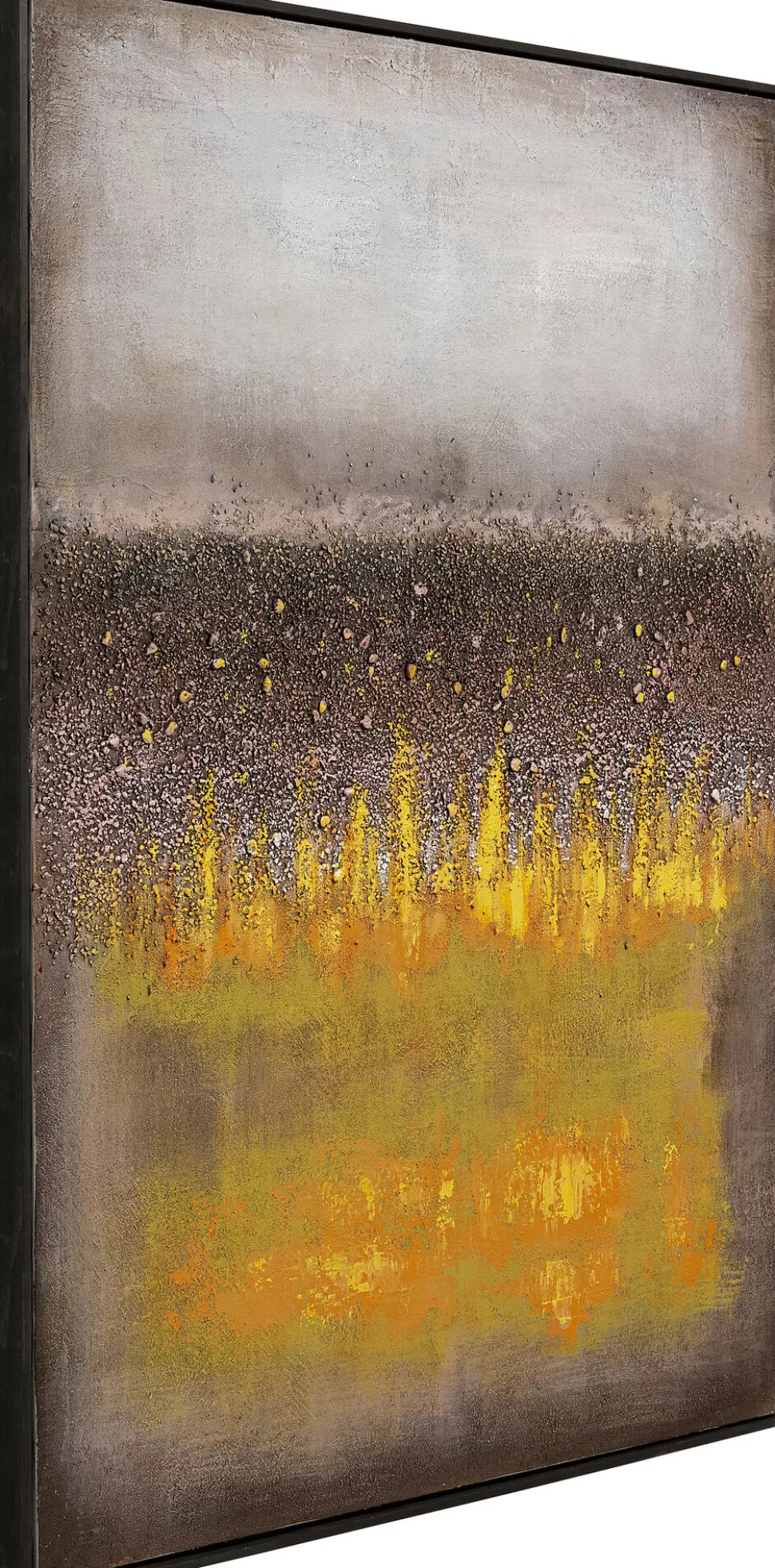 Obrazy-KARE Design Obraz Abstrakcyjny Ręcznie Malowany żółty 90x120 Cm