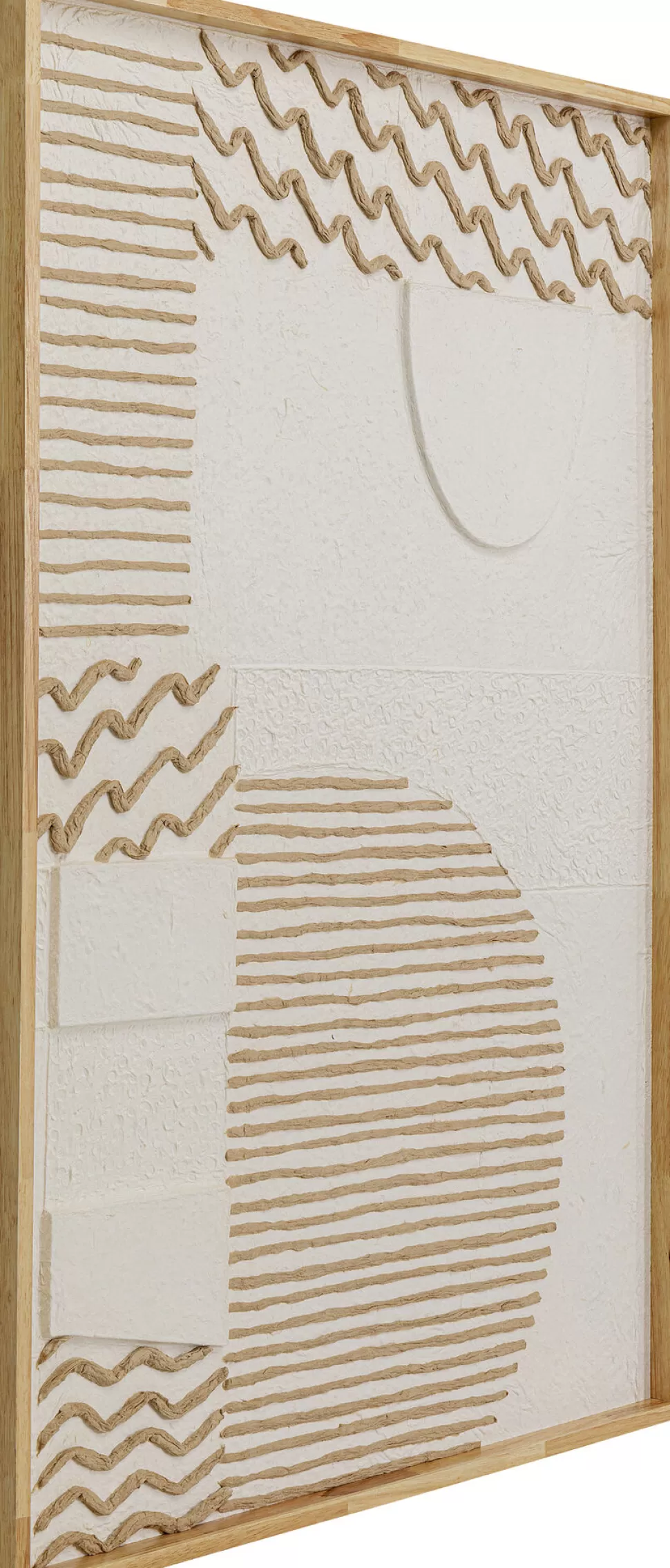 Obrazy-KARE Design Obraz Boho Biało-naturalny Papier Rama Dębowa 81x122 Cm