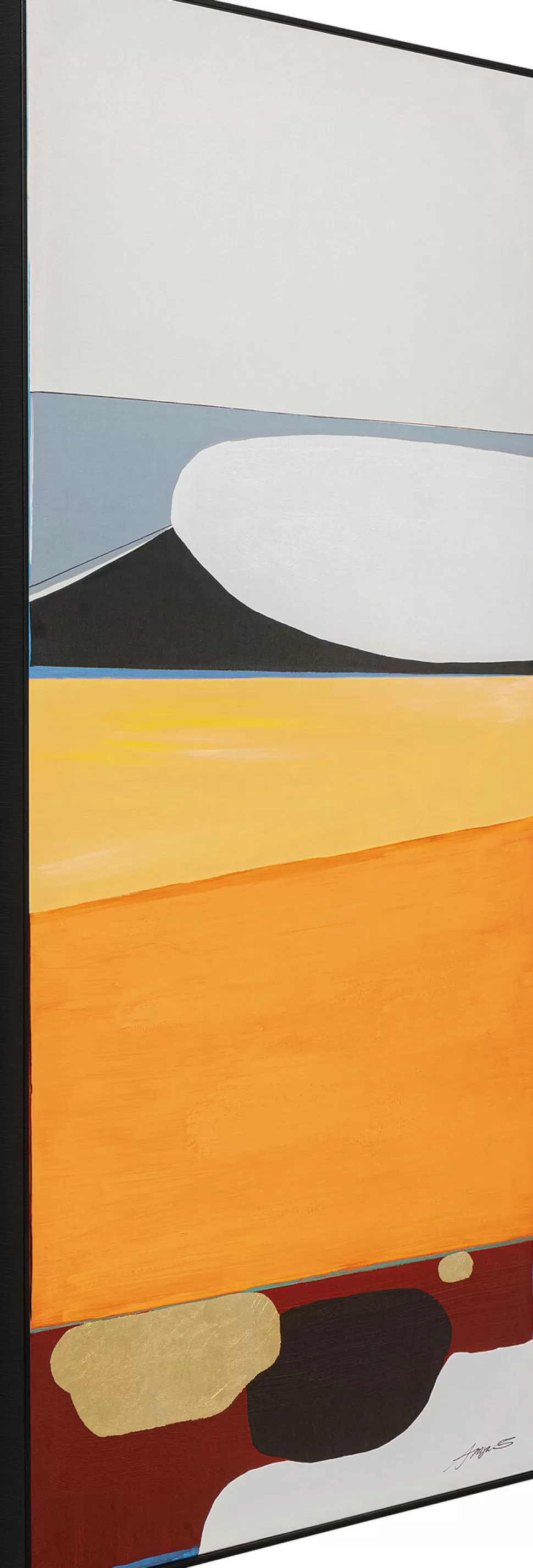 Obrazy-KARE Design Obraz Do Salonu Abstrakcyjny Pomarańczowy 73x143 Cm