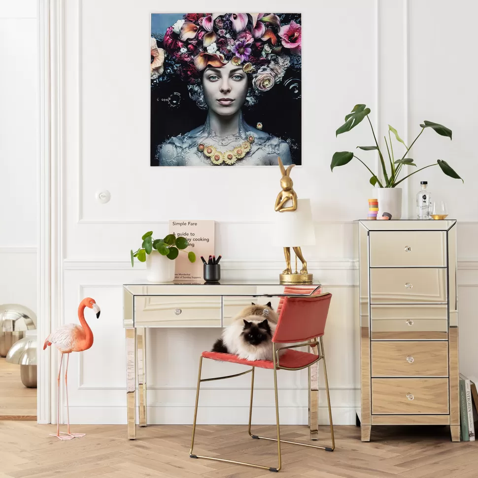 Obrazy-KARE Design Obraz Flower Art Lady 80x80 Cm Kolorowy