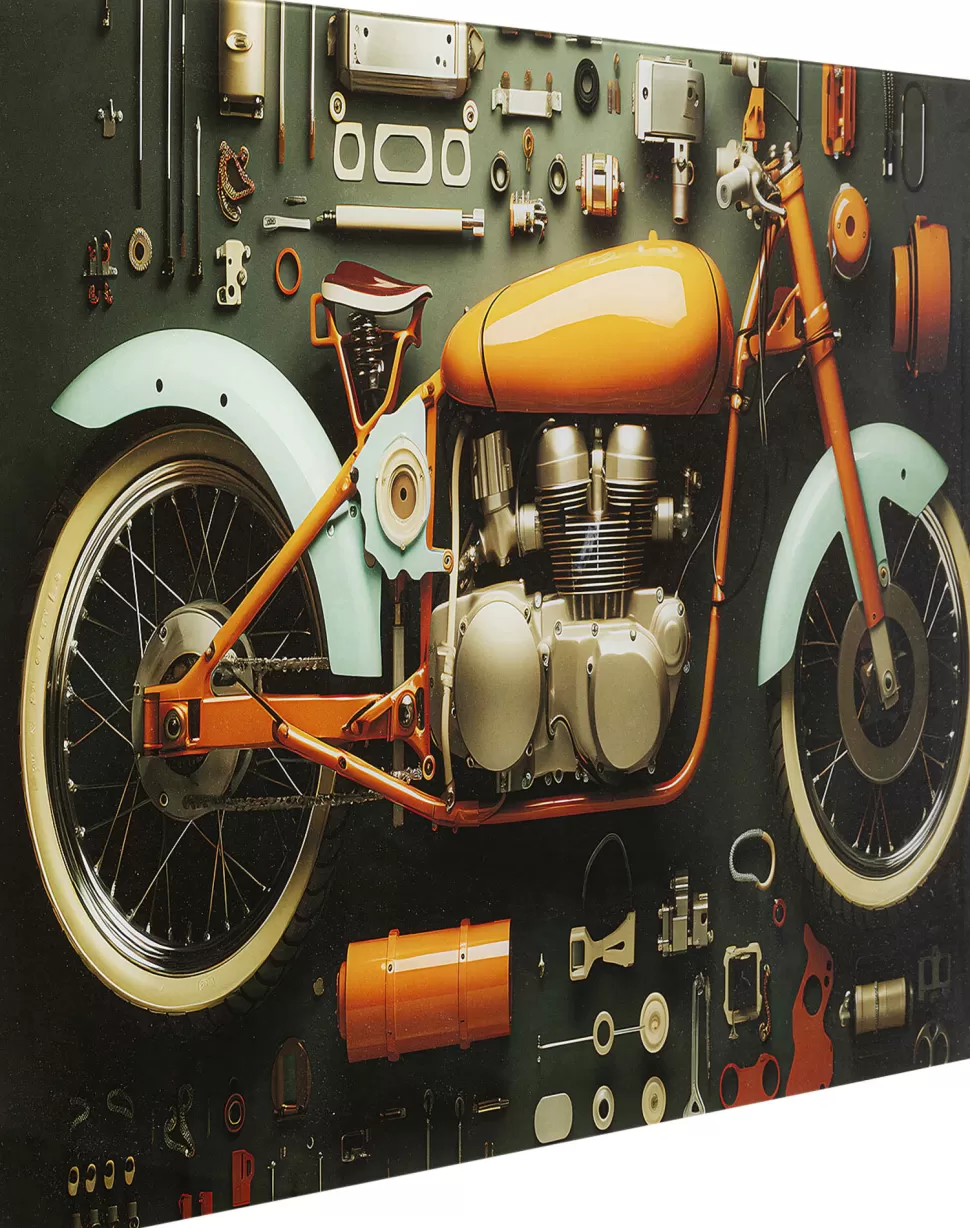 Obrazy-KARE Design Obraz Szklany Kolorowy 80x60 Cm Motor