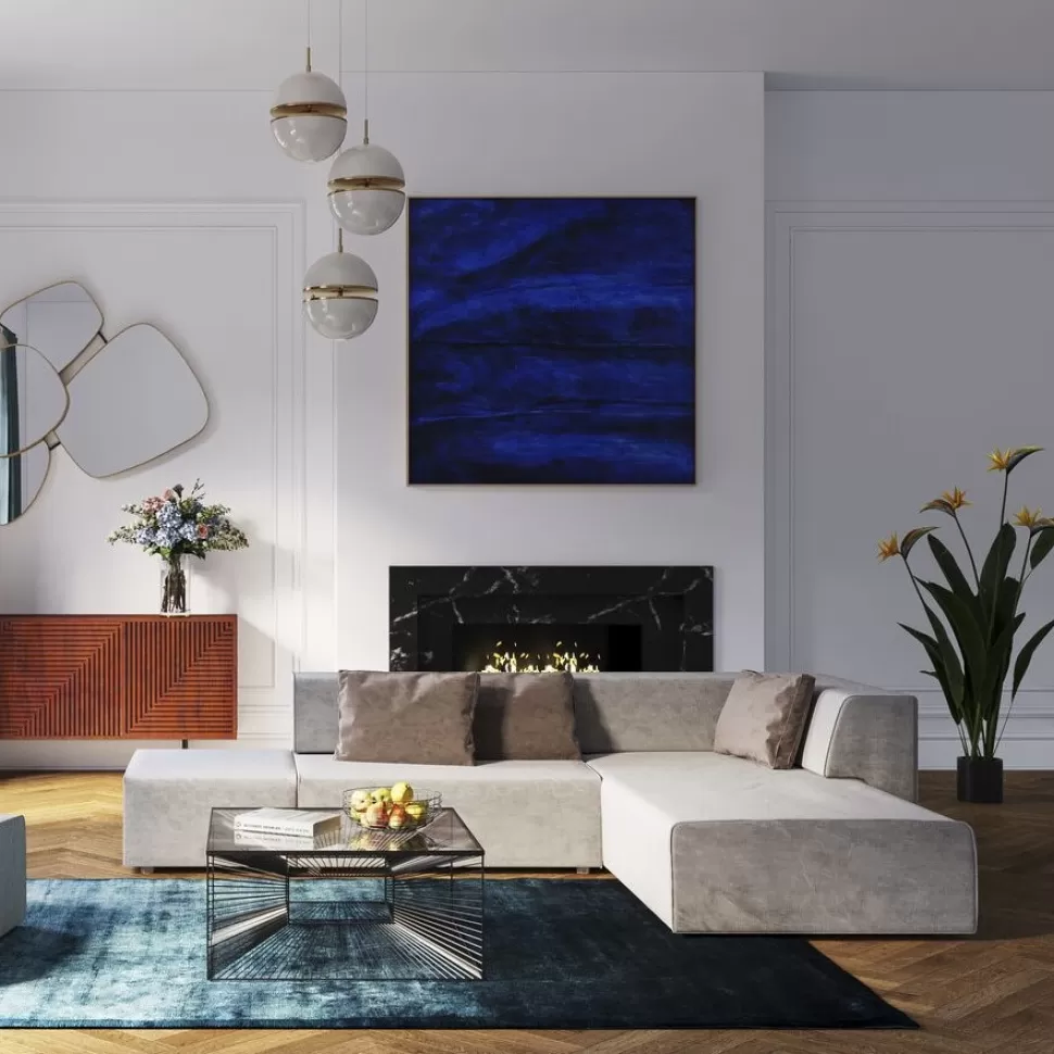 Sofy Modułowe-KARE Design Otoman Infinity Chenille 182x117 Cm Szary Prawy