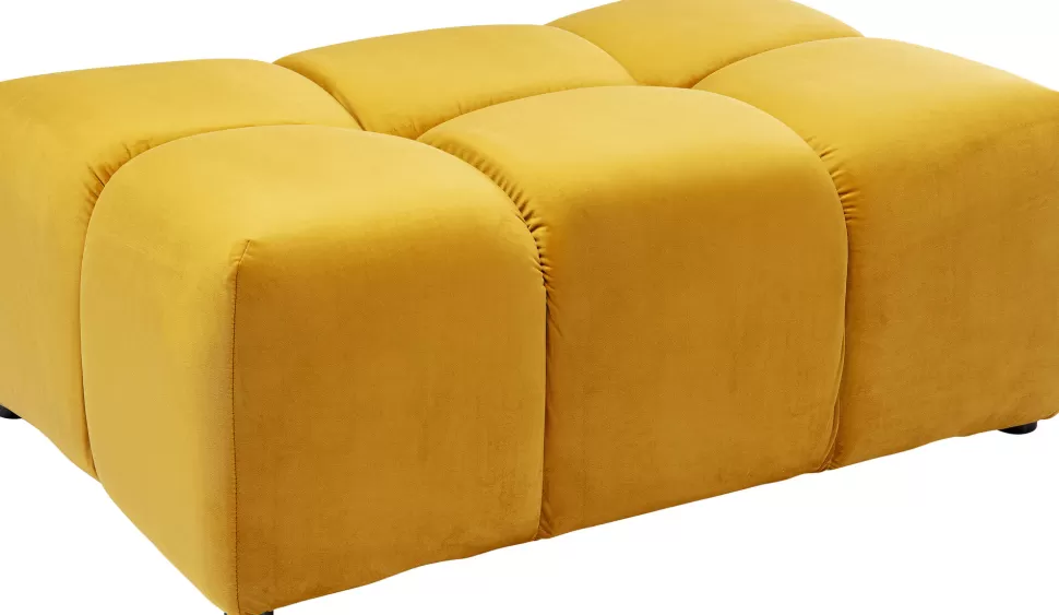 Taborety-KARE Design Podnóżek Belami Velvet 105x70 Cm Bursztynowy