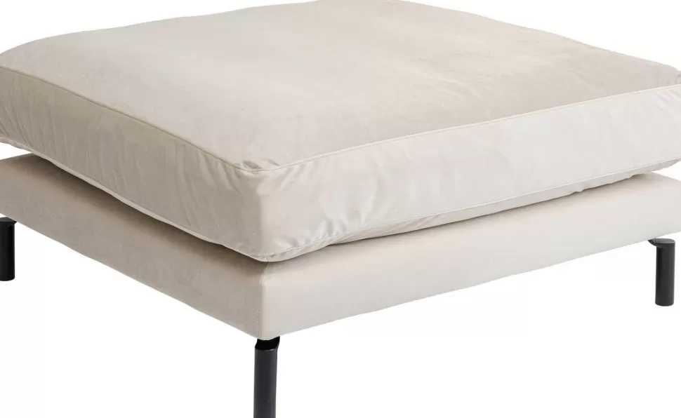 Taborety-KARE Design Podnóżek Discovery 102x102 Cm Kremowy