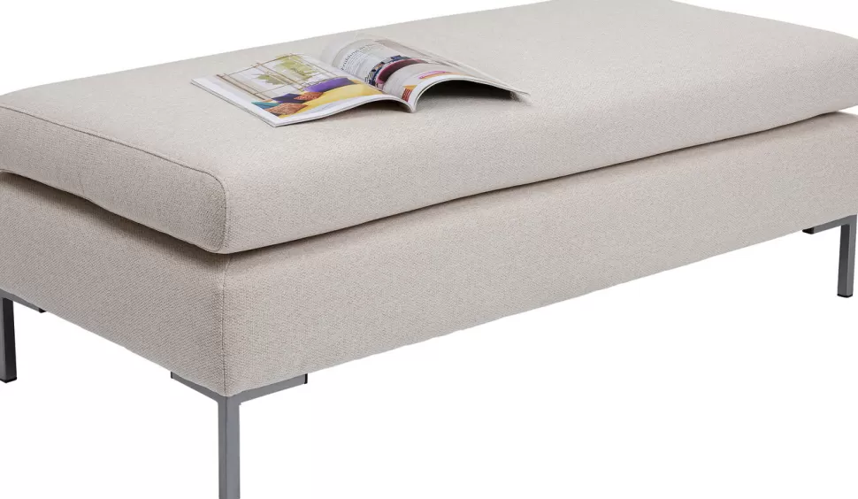 Taborety-KARE Design Podnóżek Gianni 130x62 Cm Kremowy