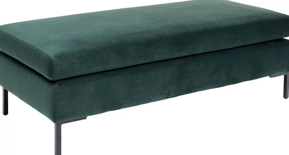 Taborety-KARE Design Podnóżek Gianni Velvet 130x62 Cm Ciemnozielony