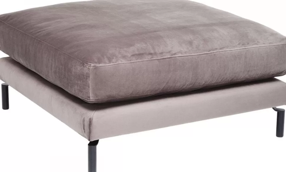 Taborety-KARE Design Podnóżek Lullaby 100x100 Cm Taupe
