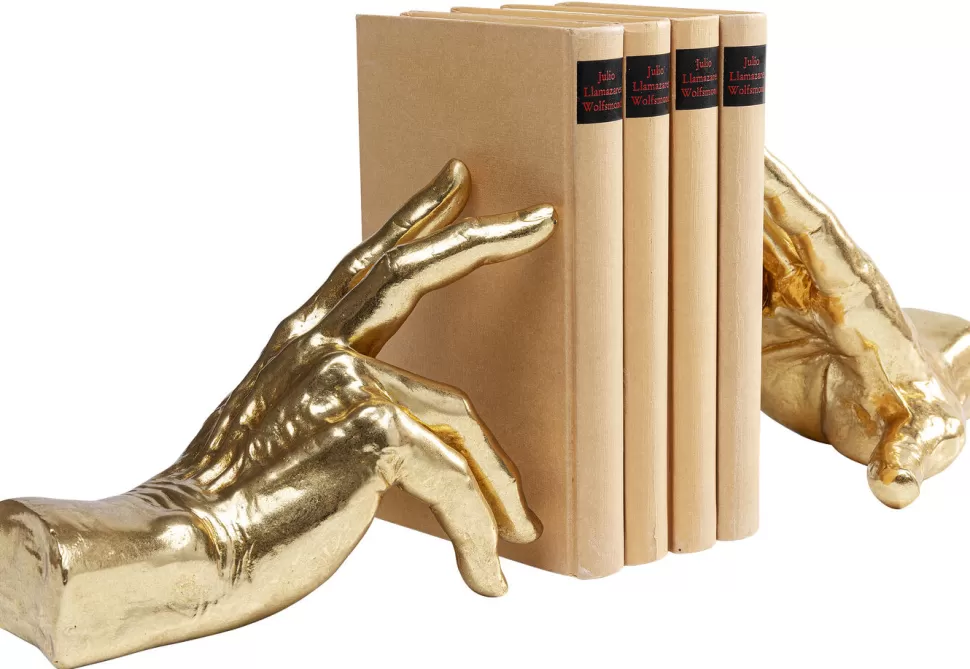 Podpórki Na Książki-KARE Design Podpórki Na Książki Fingers 16x21 Cm Złote