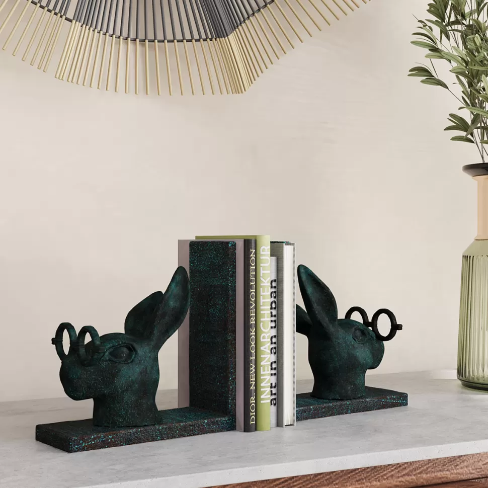 Podpórki Na Książki-KARE Design Podpórki Na Książki Smart Rabbit 2 El. 32x18 Cm Aluminium