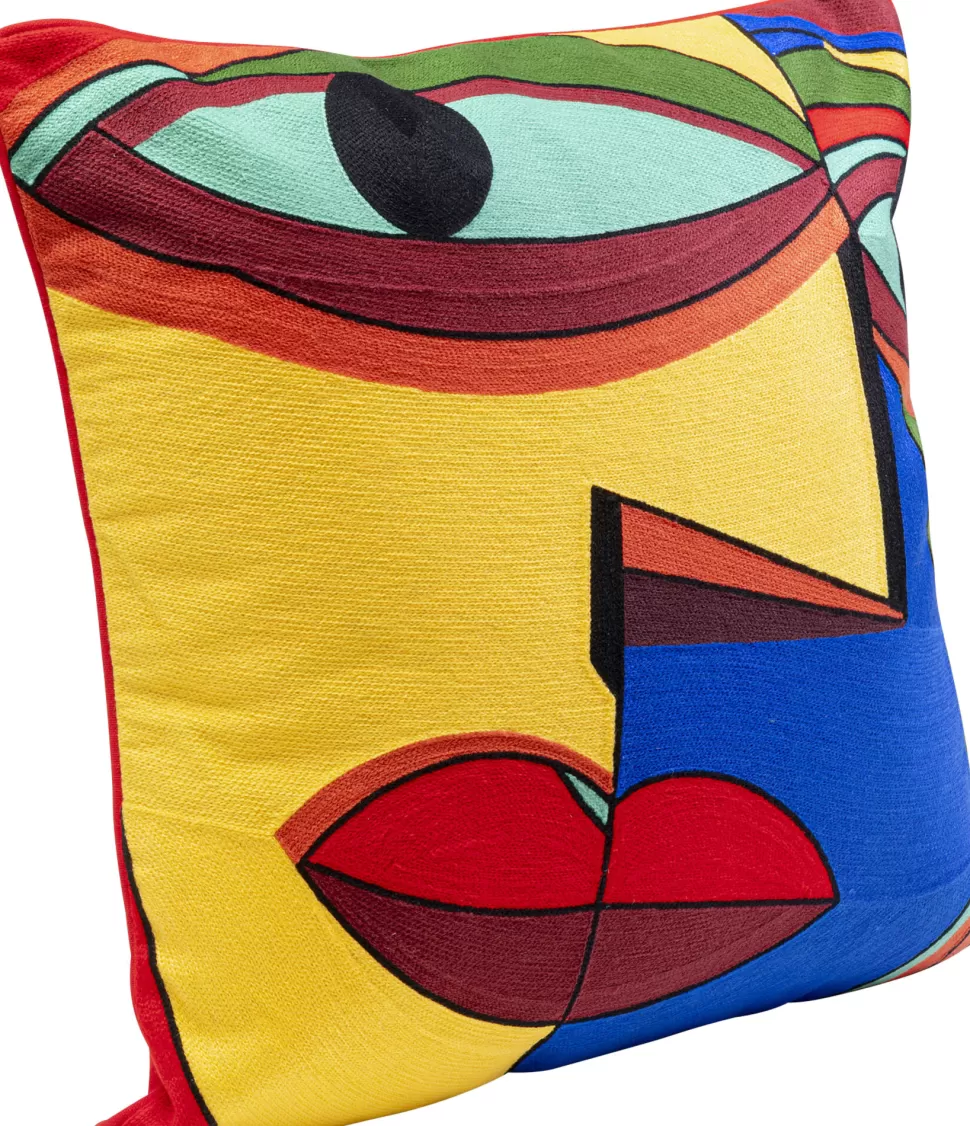 Poduszki Dekoracyjne-KARE Design Poduszka Dekoracyjna Abstrakcyjna Twarz Kolorowa 50x50 Cm