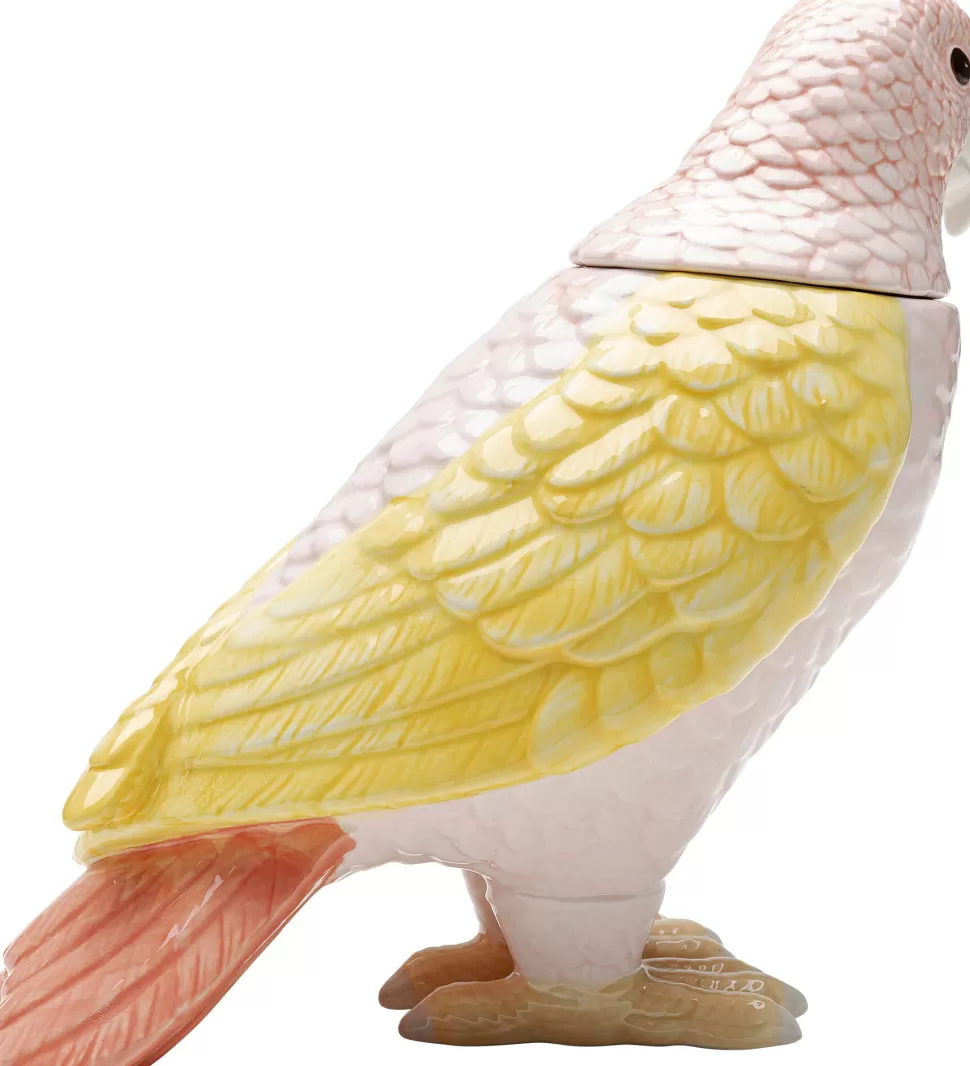 Figurki Dekoracyjne-KARE Design Pojemnik Dekoracyjny Ceramiczny Kolorowa Papuga 21x23 Cm