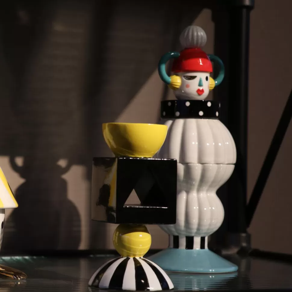 Figurki Dekoracyjne-KARE Design Pojemnik Dekoracyjny Puppet Ø10x26 Cm Kolorowy