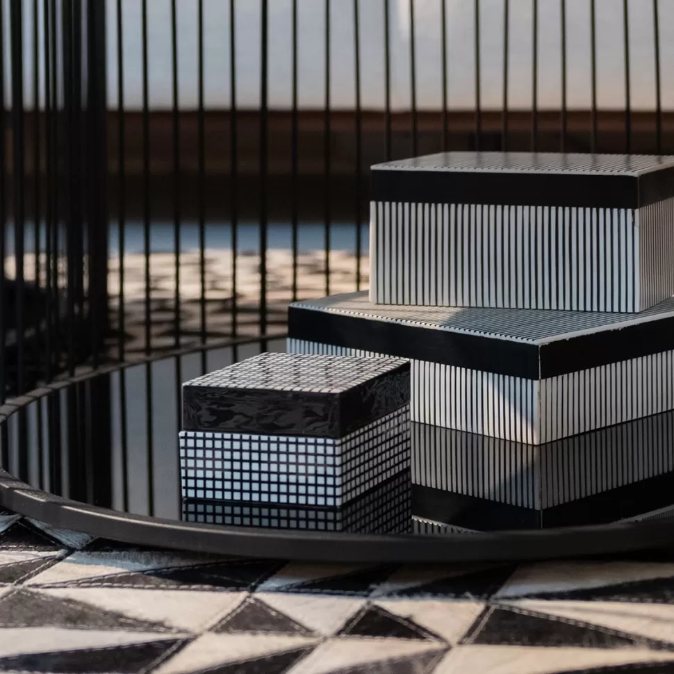 Pudełka Na Biżuterię-KARE Design Pudełko Na Biżuterię Plenty 20x15 Cm Czarno-białe