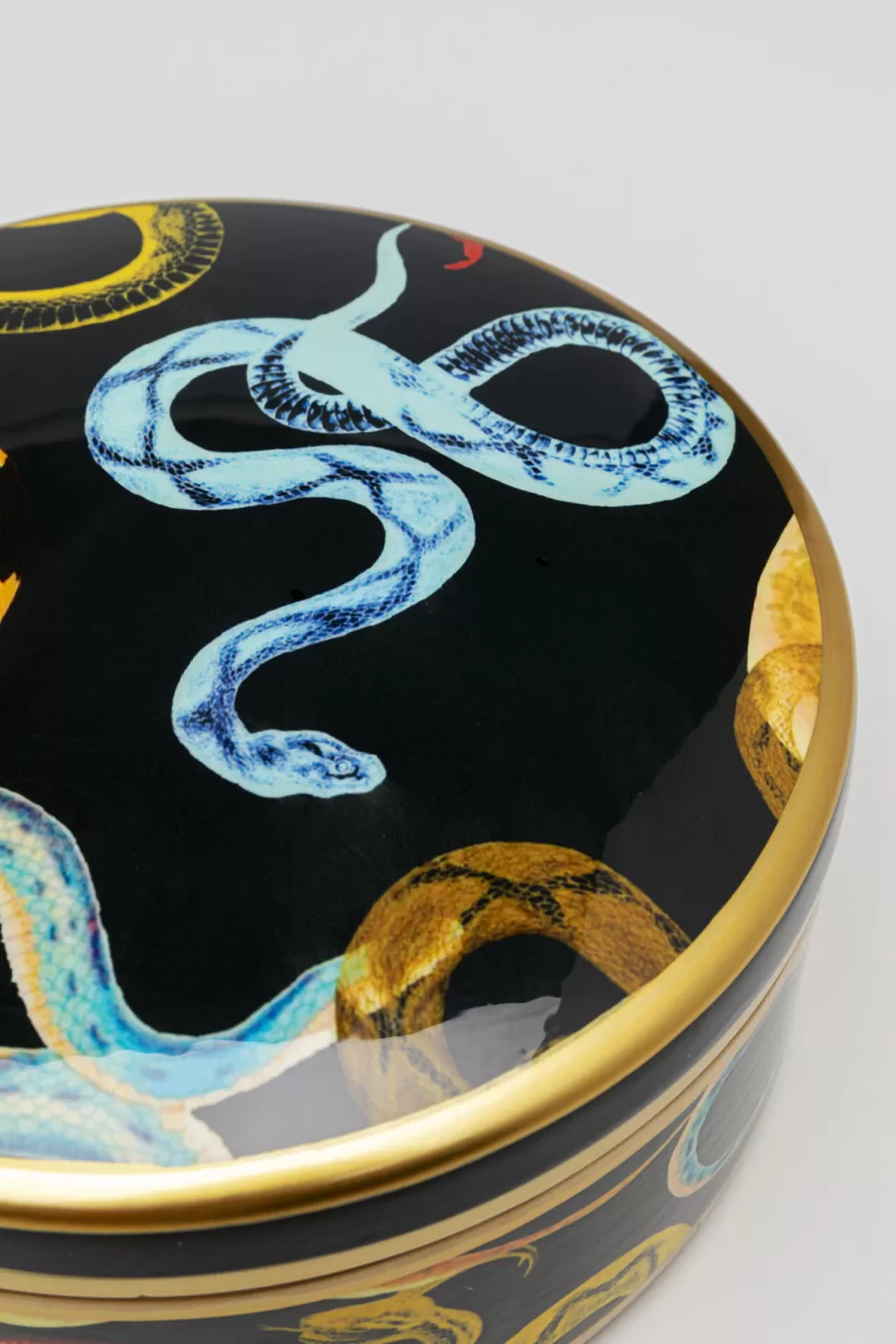 Pudełka Na Biżuterię-KARE Design Pudełko Na Biżuterię Z Porcelany Motyw Węży Ø19x9 Cm
