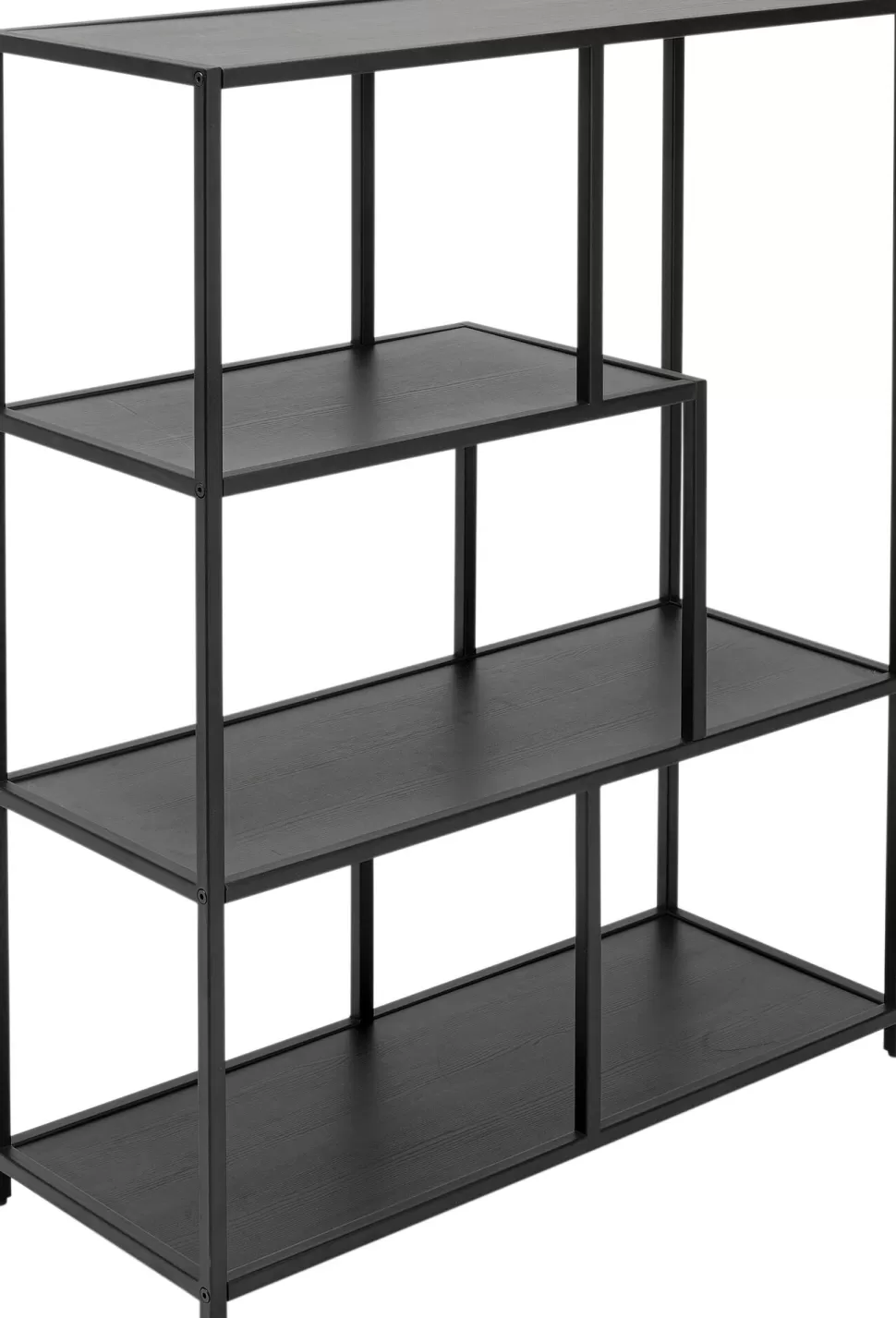 Regały-KARE Design Regał Czarny Otwarty MDF I Stal 77x100 Cm