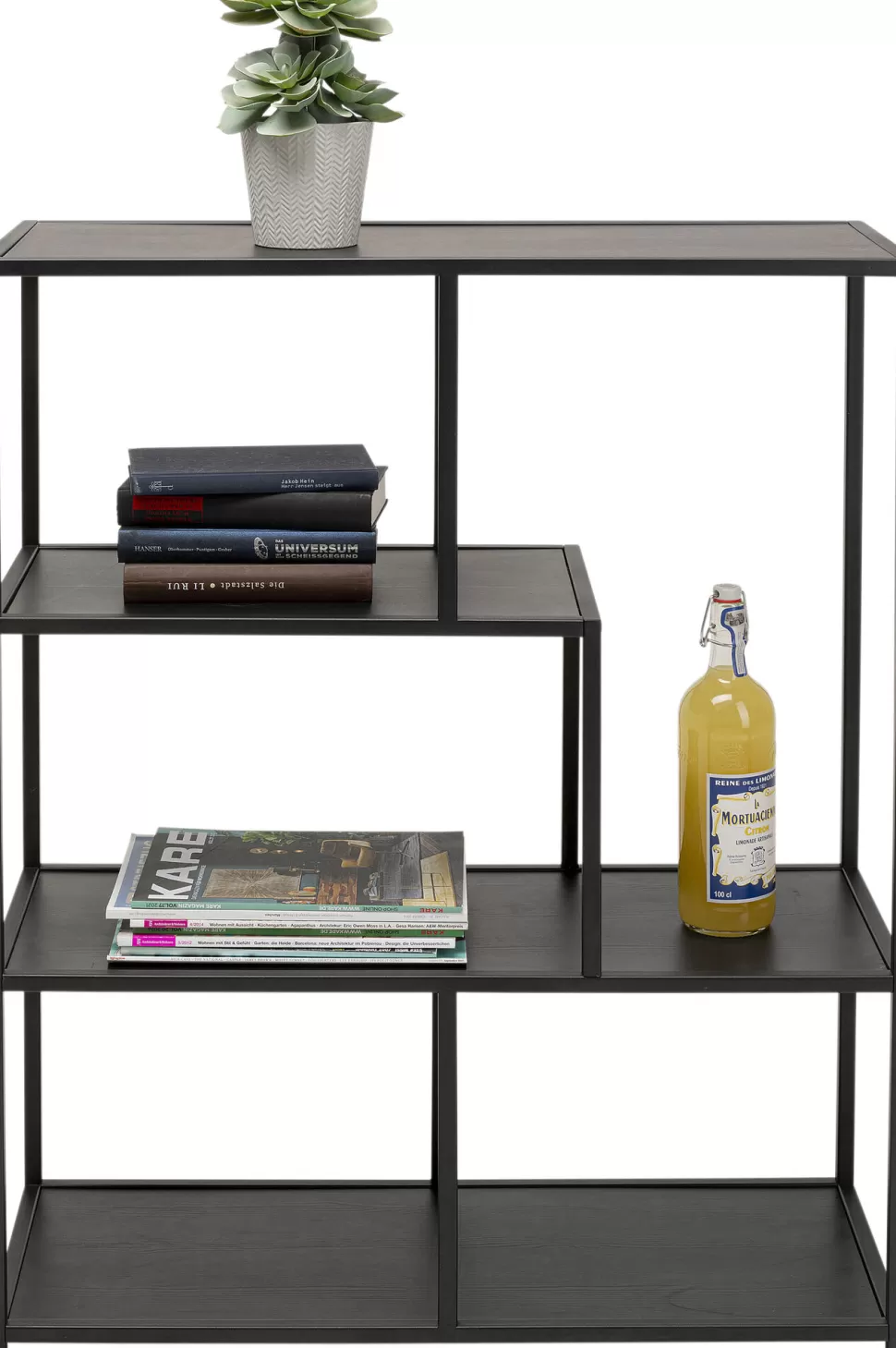 Regały-KARE Design Regał Czarny Otwarty MDF I Stal 77x100 Cm