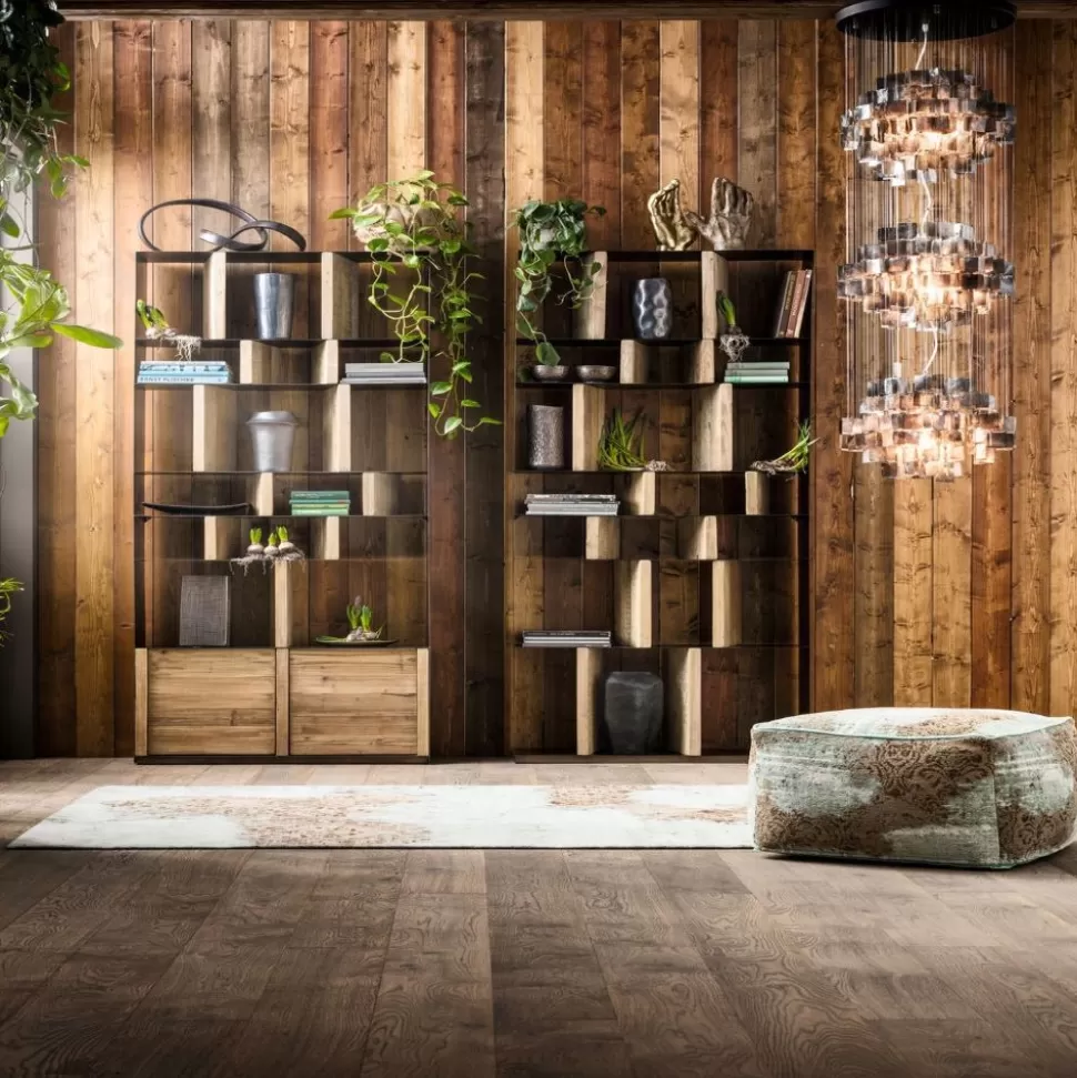 Regały-KARE Design Regał Storm 100x234 Cm Drewniano-metaliczny