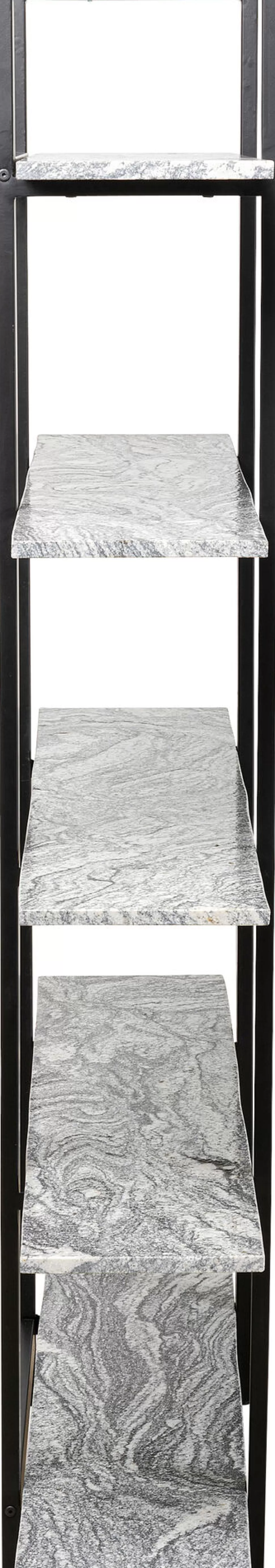 Regały-KARE Design Regał Z Granitowymi Półkami I Czarnymi Stalowymi Nogami 120x180 Cm