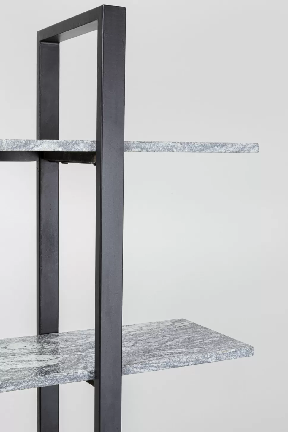 Regały-KARE Design Regał Z Granitowymi Półkami I Czarnymi Stalowymi Nogami 120x180 Cm