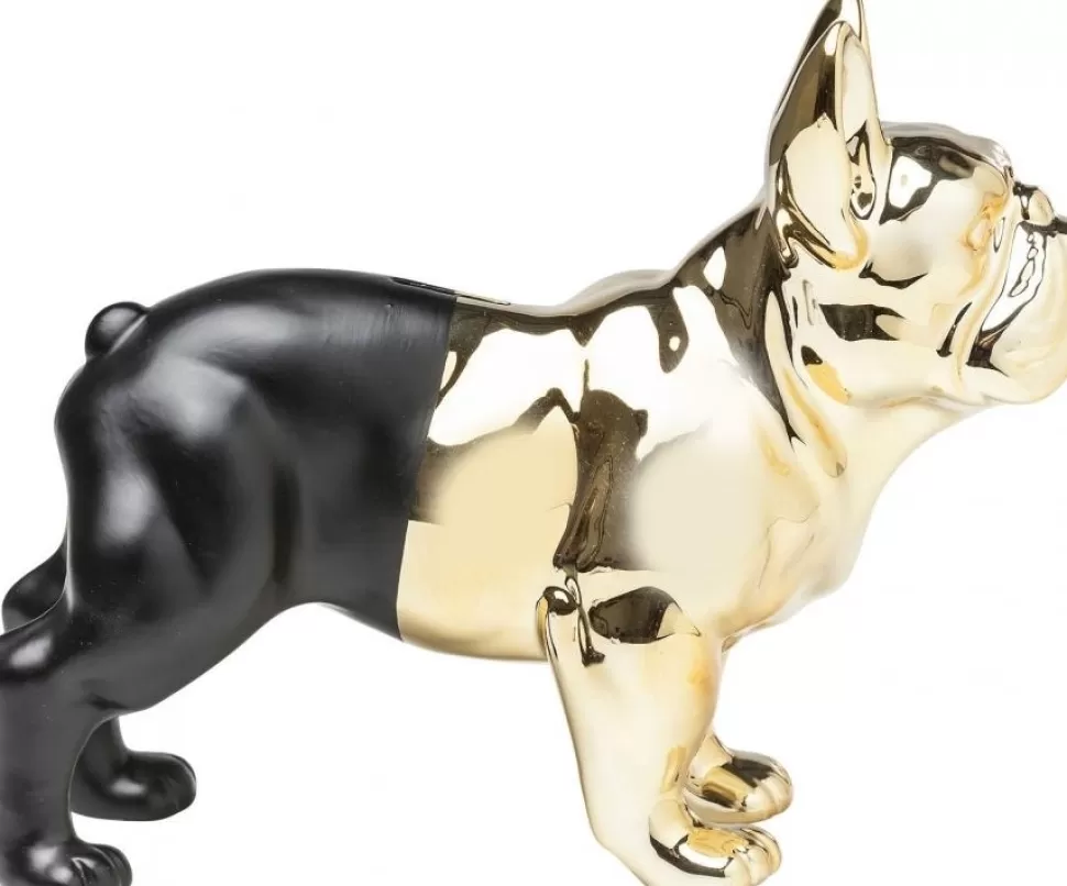 Skarbonki-KARE Design Skarbonka Bulldog 34x28 Cm Czarno-złota