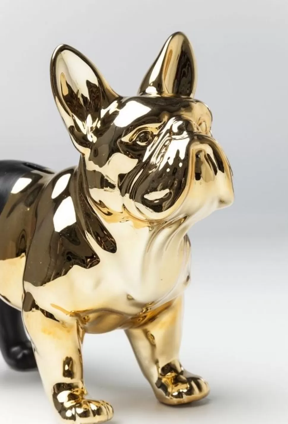 Skarbonki-KARE Design Skarbonka Bulldog 34x28 Cm Czarno-złota